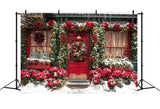 Christmas Festive Storefront Display Backdrop RR7-637