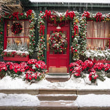 Christmas Festive Storefront Display Backdrop RR7-637