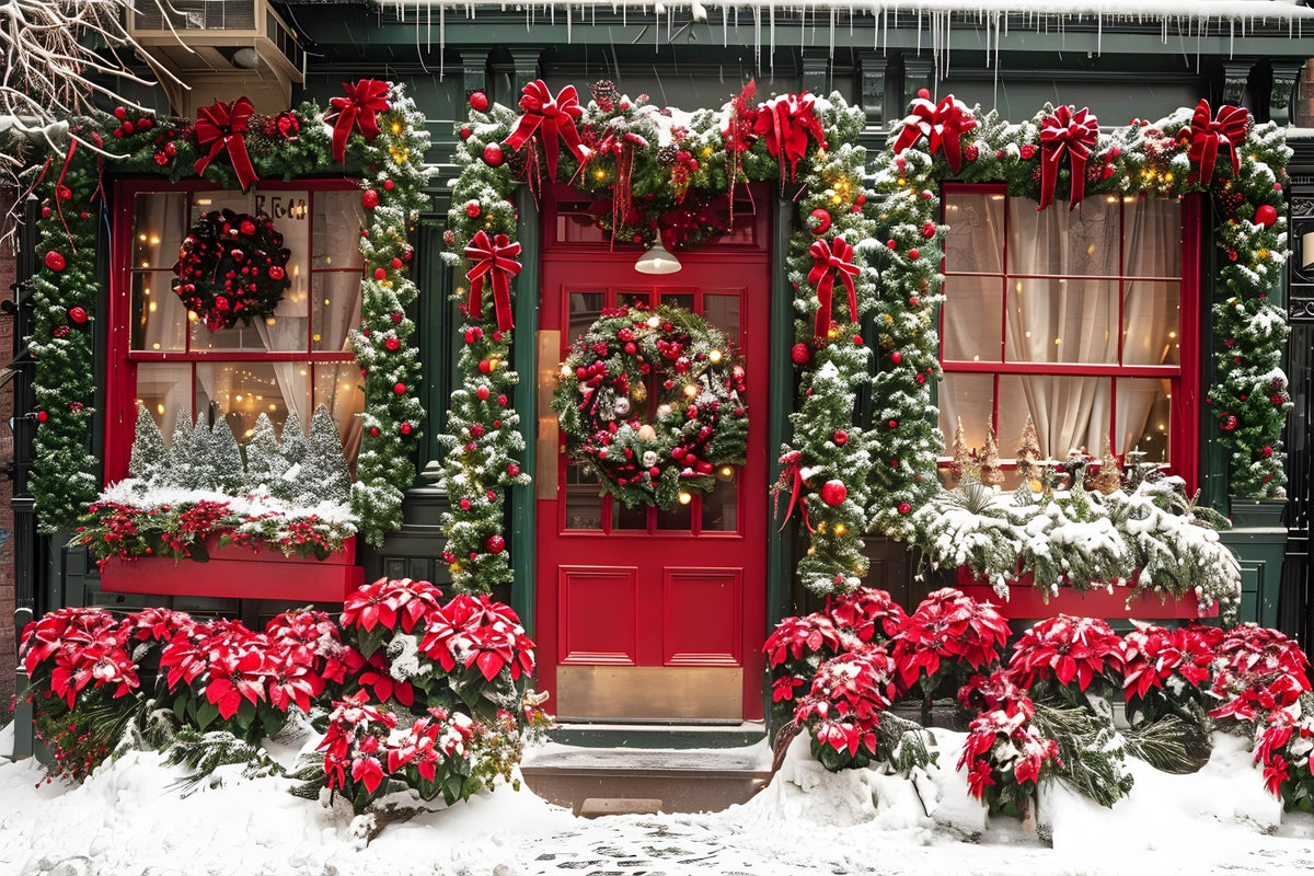 Christmas Festive Storefront Display Backdrop RR7-637