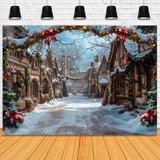 Christmas Fairytale Village Snowy Backdrop RR7-638