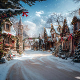 Christmas Magical Village Street Backdrop RR7-639