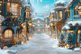 Christmas Enchanted Snowy Village Backdrop RR7-644