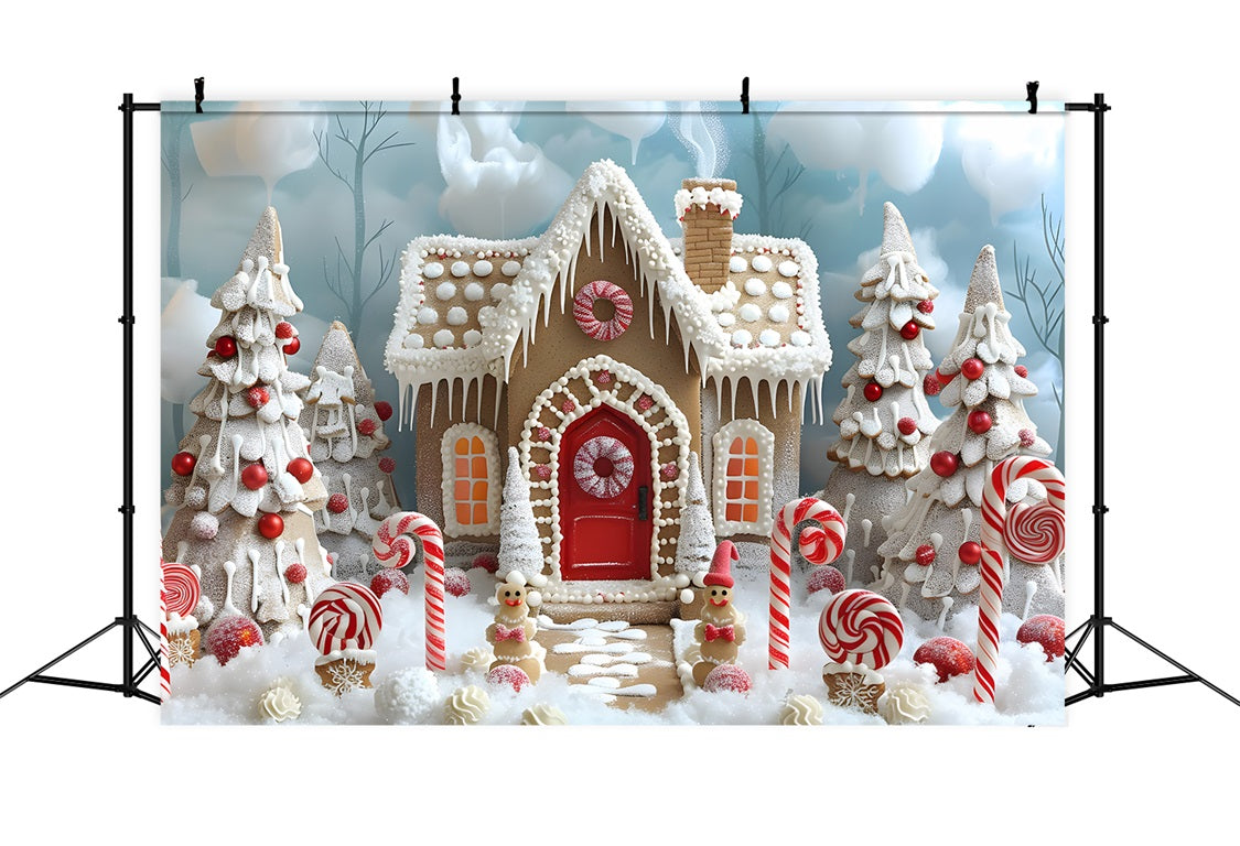 Christmas Candyland Gingerbread House Backdrop RR7-657 – Dbackdrop