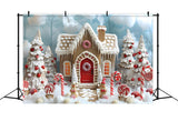 Christmas Candyland Gingerbread House Backdrop RR7-657