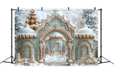 Christmas Gingerbread Palace Archway Backdrop RR7-660