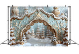 Christmas Gingerbread Snowflake Archway Backdrop RR7-661