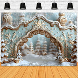 Christmas Gingerbread Snowflake Archway Backdrop RR7-661