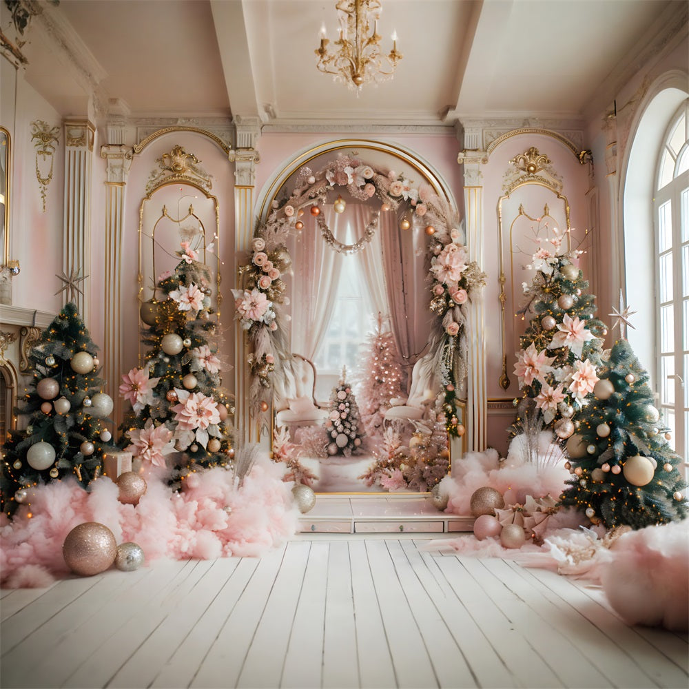 Christmas Elegant Pink Archway Backdrop RR7-665