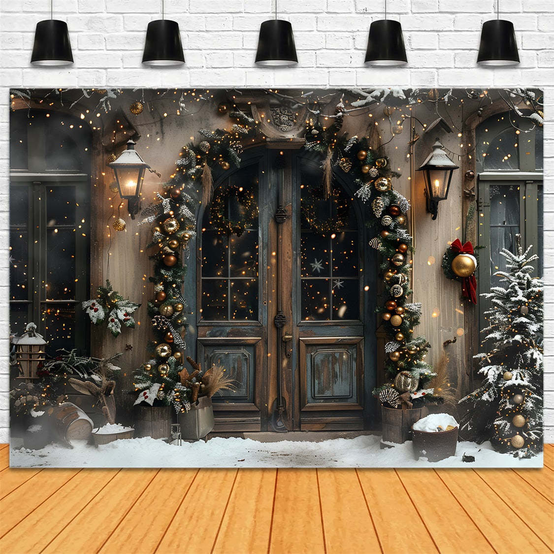 Christmas Elegant Arched Entrance Backdrop RR7-669