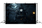 Halloween Midnight Moon Haunted Mansion Backdrop RR7-67