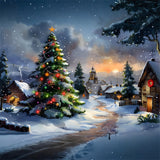 Christmas Village with Starry Tree Backdrop RR7-670