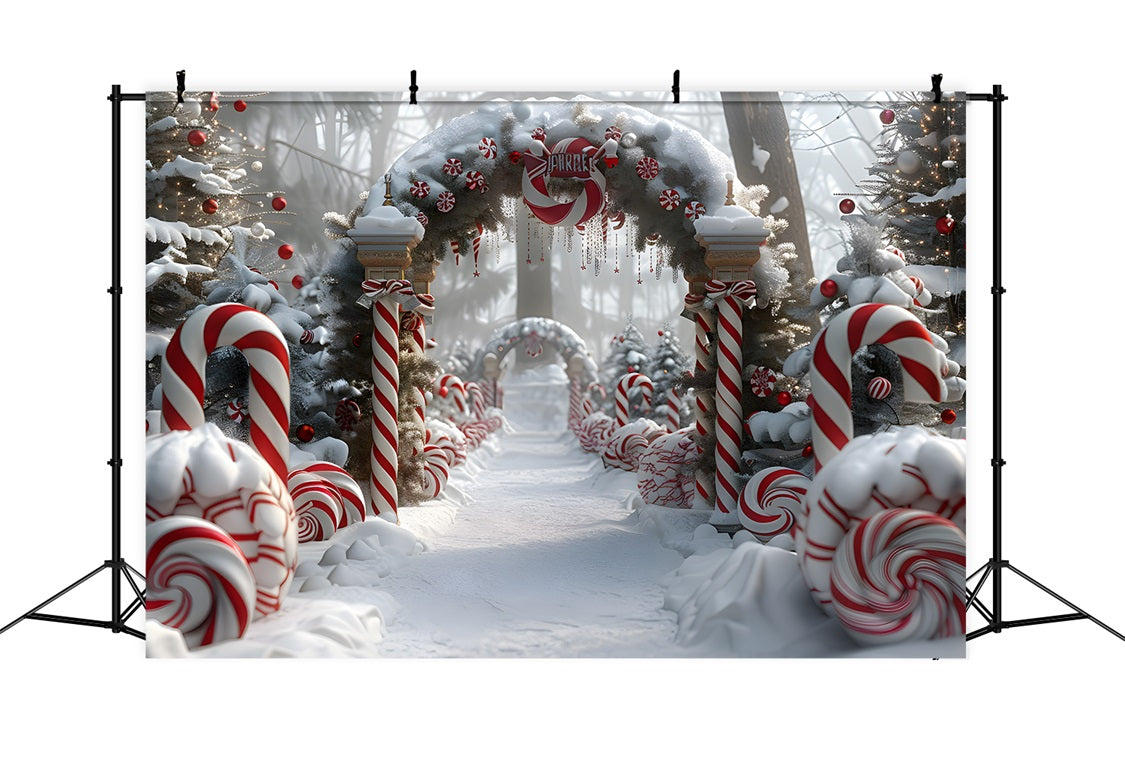 Christmas Peppermint Candy Archway Backdrop RR7-673