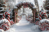 Christmas Peppermint Candy Archway Backdrop RR7-673