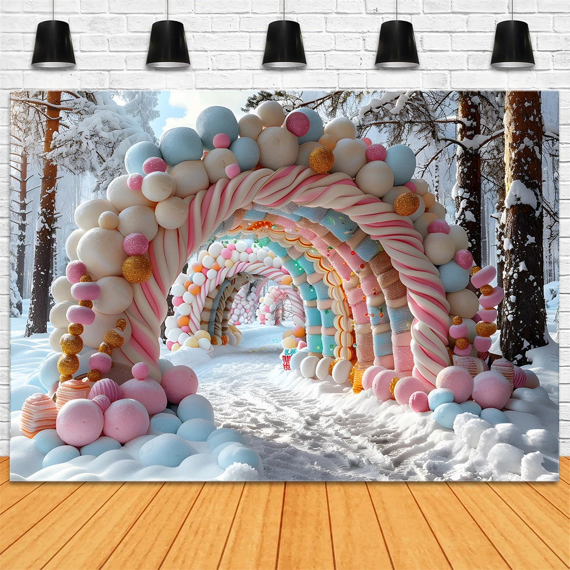 Christmas Candy Land Archway Backdrop RR7-703