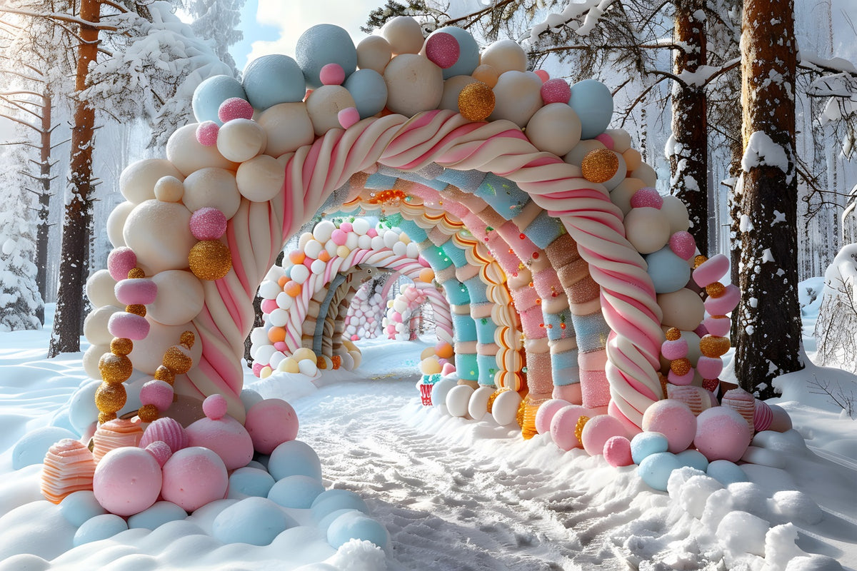 Christmas Candy Land Archway Backdrop RR7-703