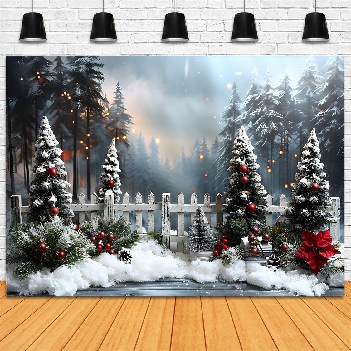 Christmas Tranquil Snowy Forest Backdrop RR7-705