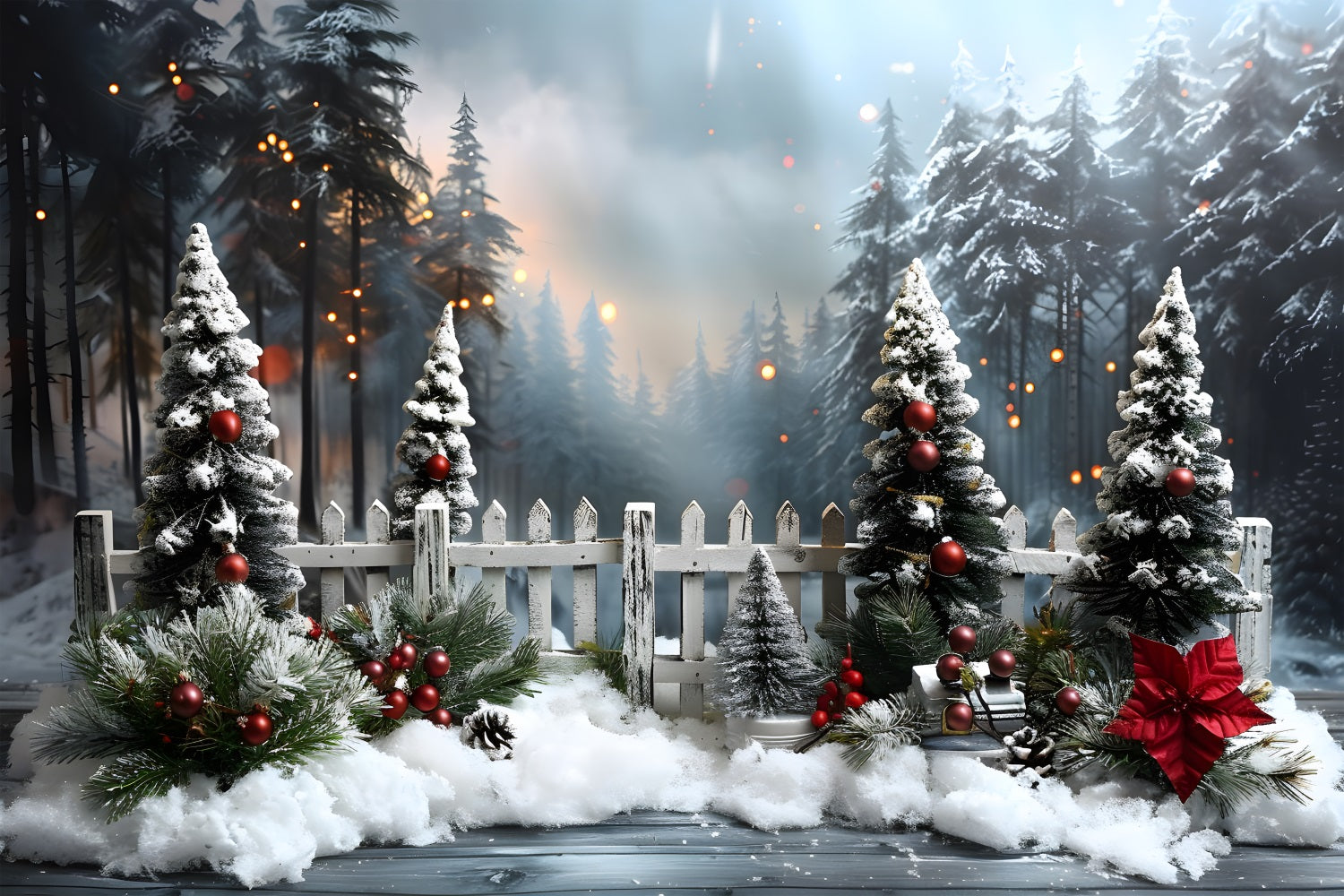 Christmas Tranquil Snowy Forest Backdrop RR7-705