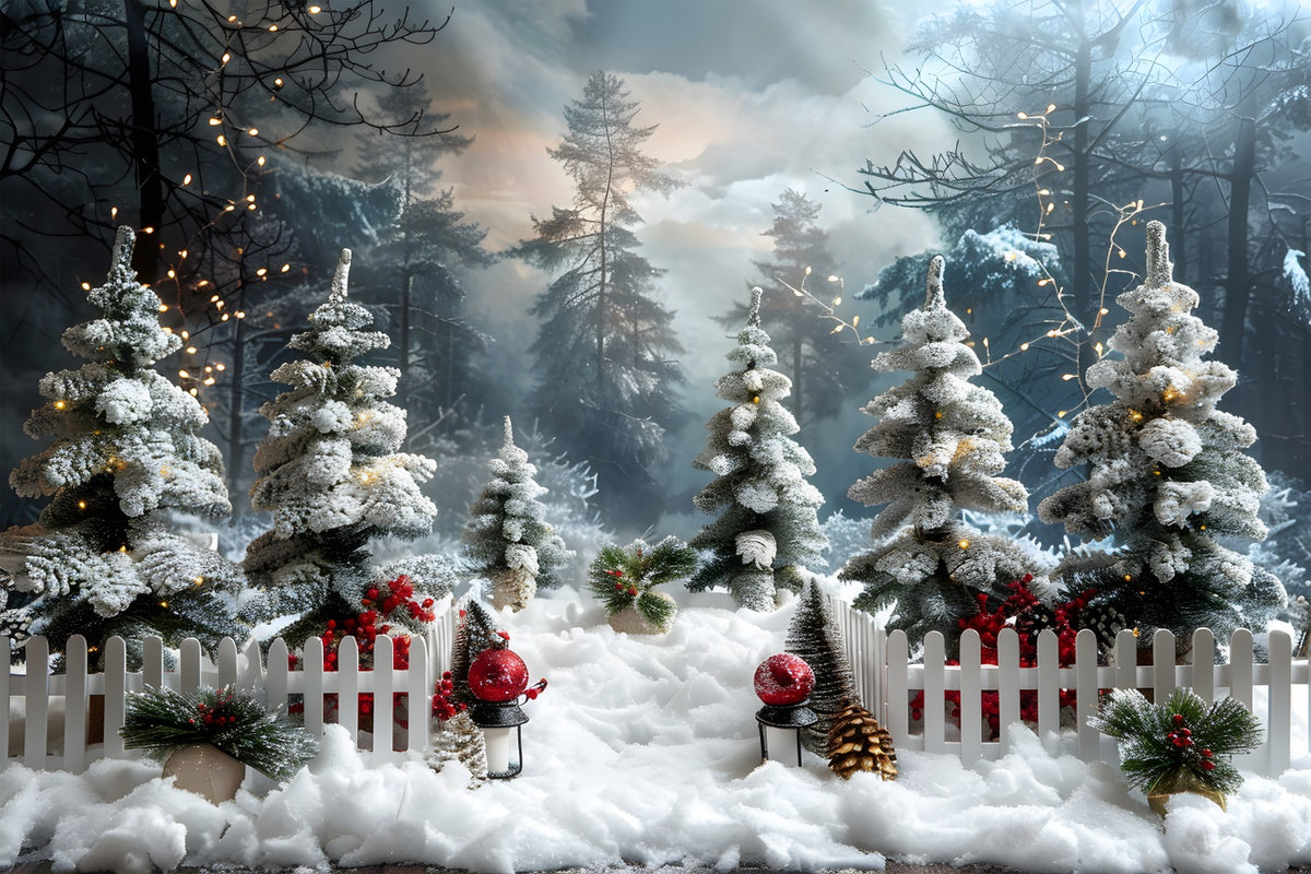 Christmas Winter Forest Wonderland Backdrop RR7-706