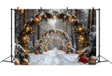 Christmas Snowy Forest Archway Backdrop RR7-708