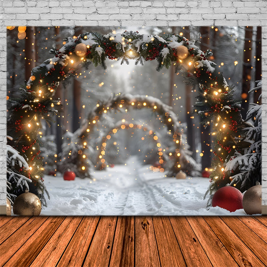 Christmas Snowy Forest Archway Backdrop RR7-708