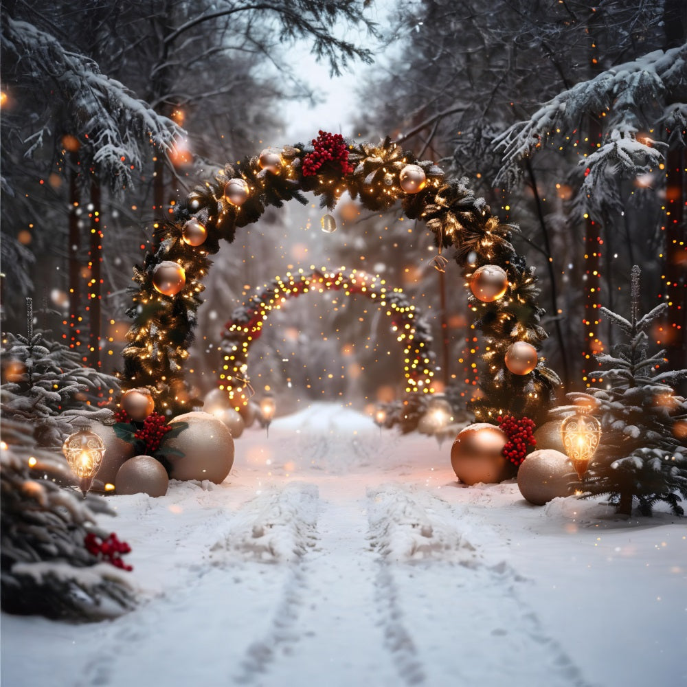 Christmas Sparkling Forest Archway Backdrop RR7-710