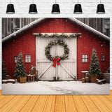 Christmas Tree Wreath Wooden House Backdrop RR7-722