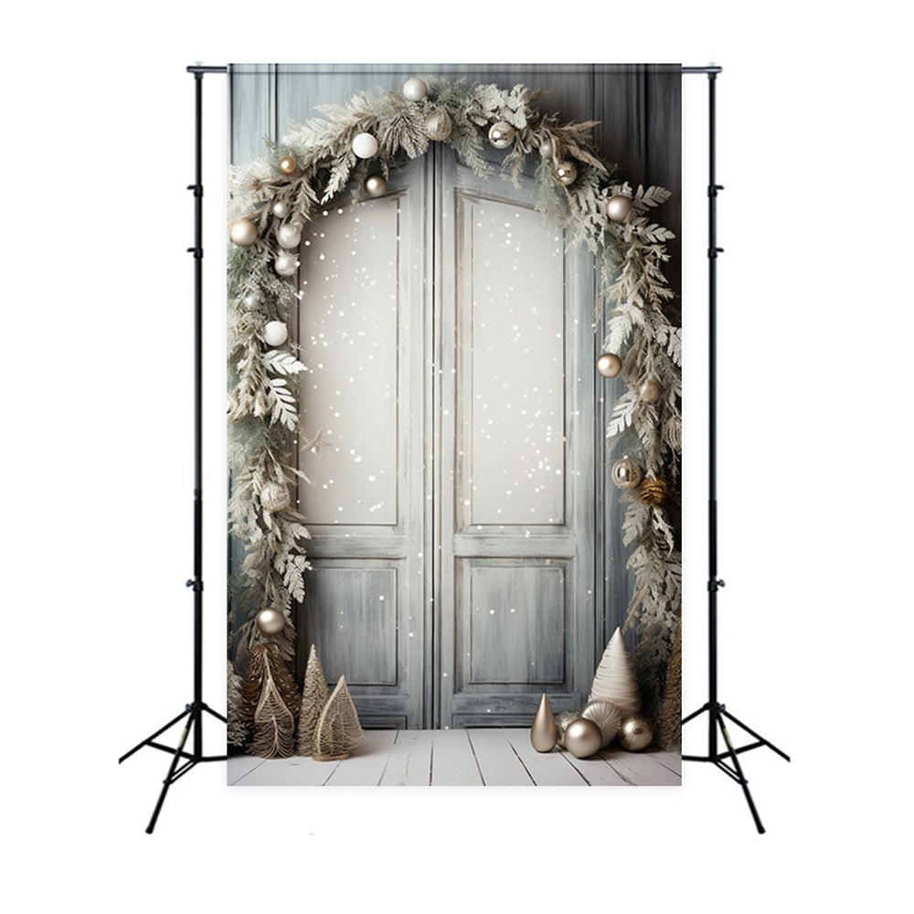 Christmas Wreath Decorated Door Backdrop RR7-727