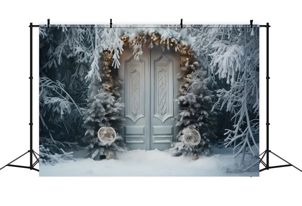 Frozen Fir Tree Christmas Wreath Door Backdrop RR7-736