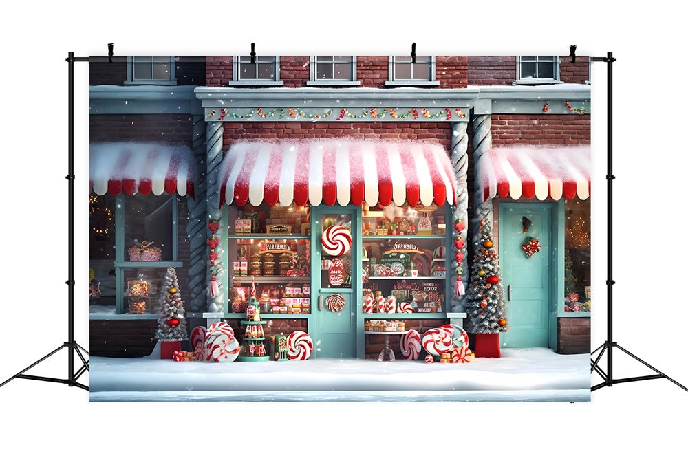 Candy Store Snowflake Christmas Backdrop RR7-737