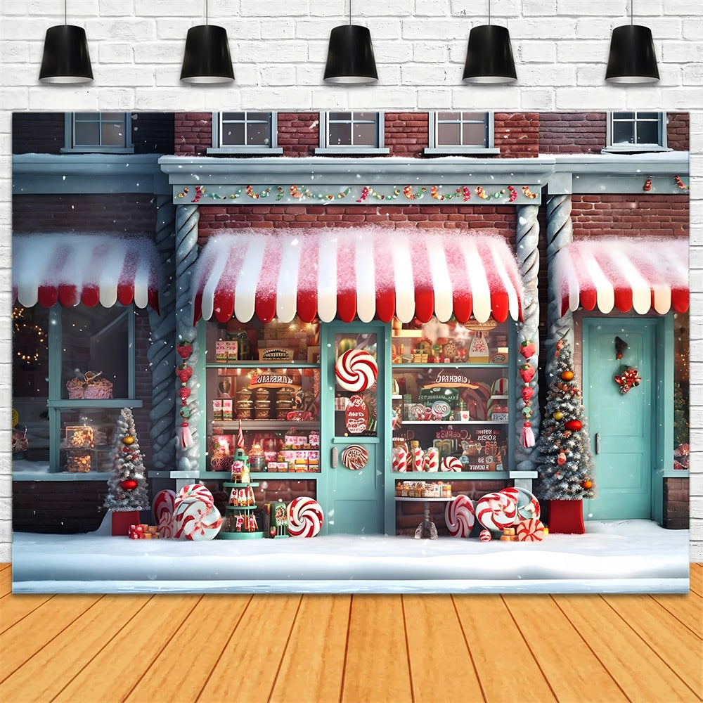 Candy Store Snowflake Christmas Backdrop RR7-737