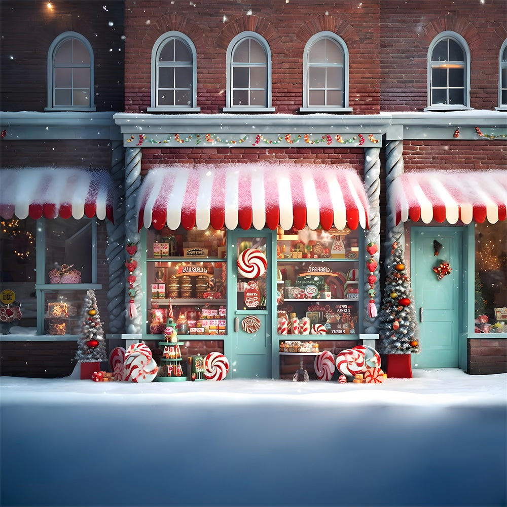 Candy Store Snowflake Christmas Backdrop RR7-737