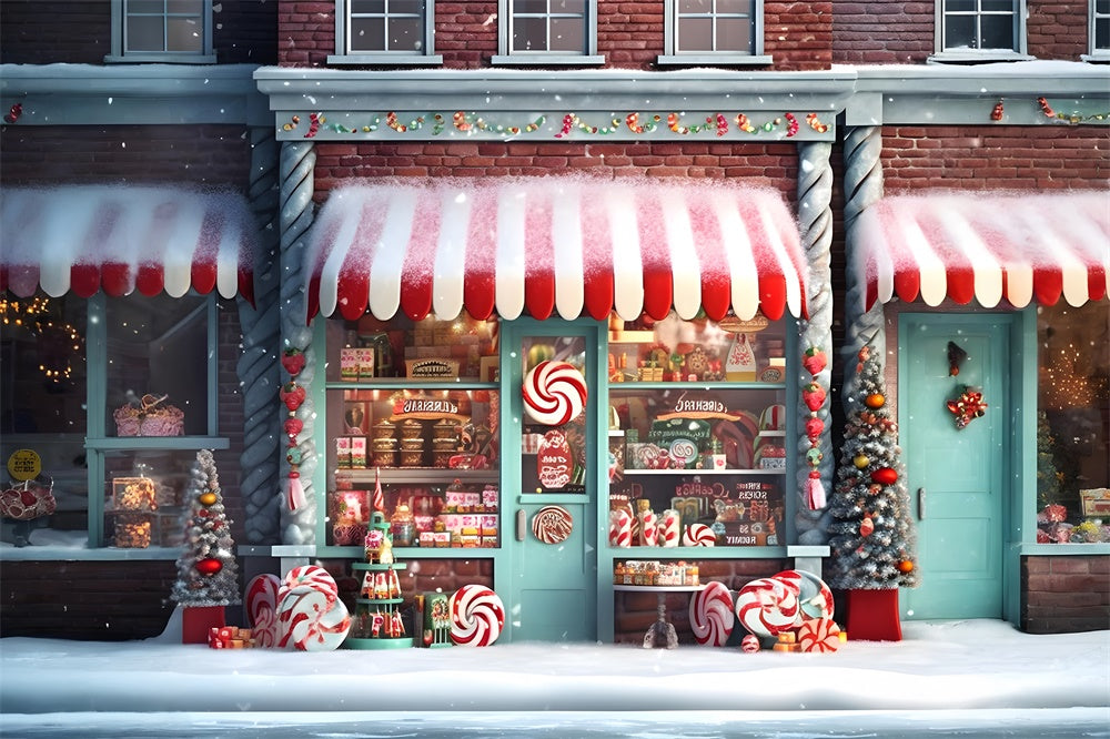 Candy Store Snowflake Christmas Backdrop RR7-737