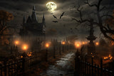 Halloween Spooky Night Evil Pumpkin Backdrop RR7-73