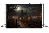 Spooky Halloween Night Mystery Lantern Backdrop RR7-74