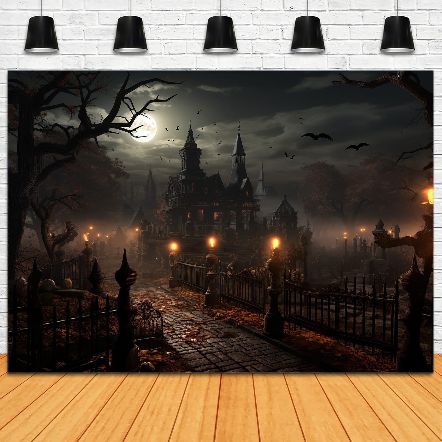 Spooky Halloween Night Mystery Lantern Backdrop RR7-74