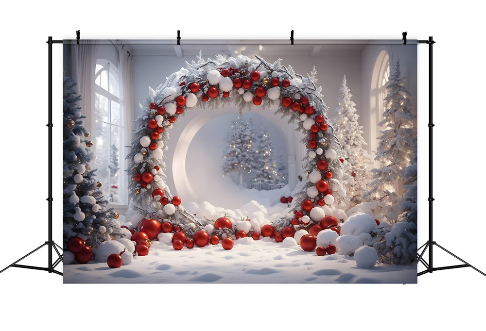 Christmas Balls Wreath Photography Backdrop RR7-742