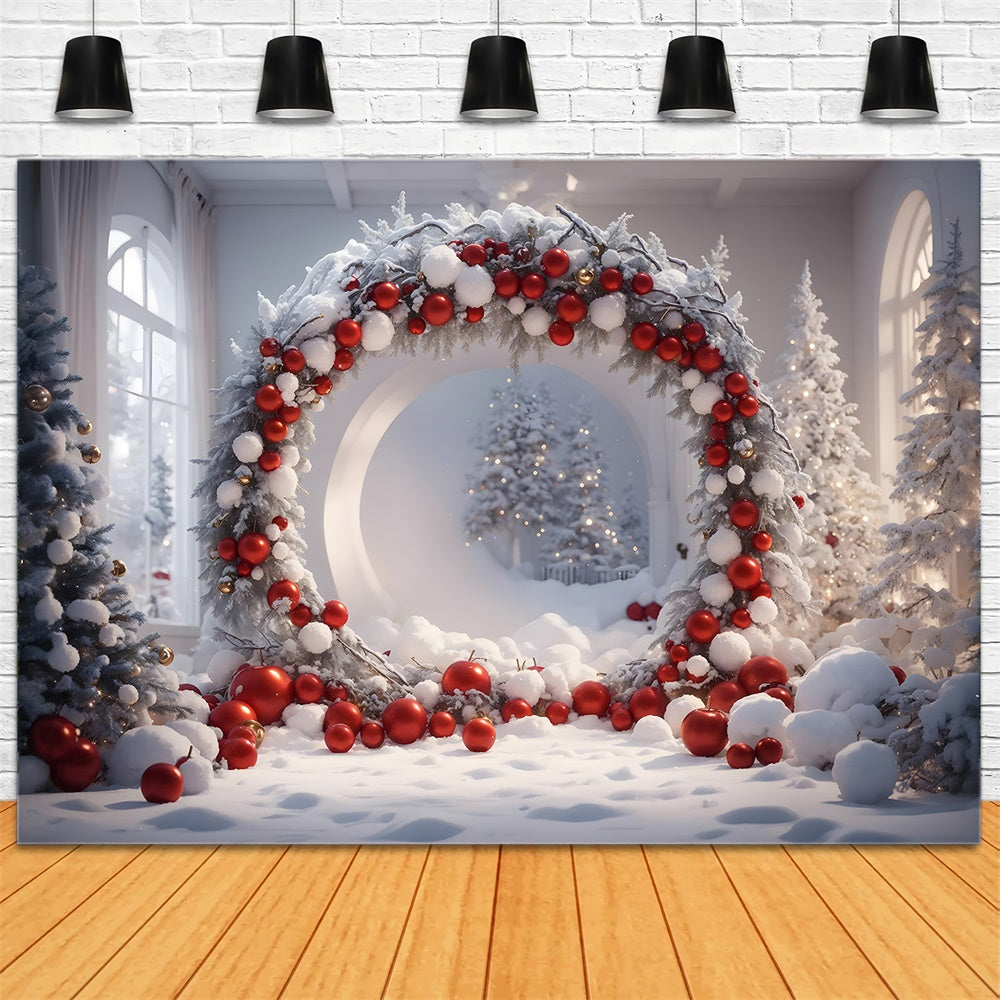 Christmas Balls Wreath Photography Backdrop RR7-742