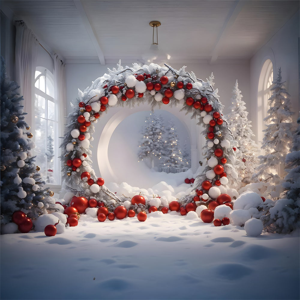 Christmas Balls Wreath Photography Backdrop RR7-742