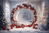 Christmas Balls Wreath Photography Backdrop RR7-742