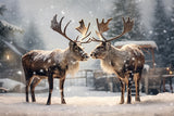 Christmas Reindeer Winter Snow Backdrop RR7-746