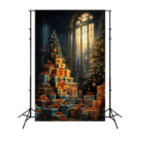 Christmas Tree Gift Boxes Window Backdrop RR7-752