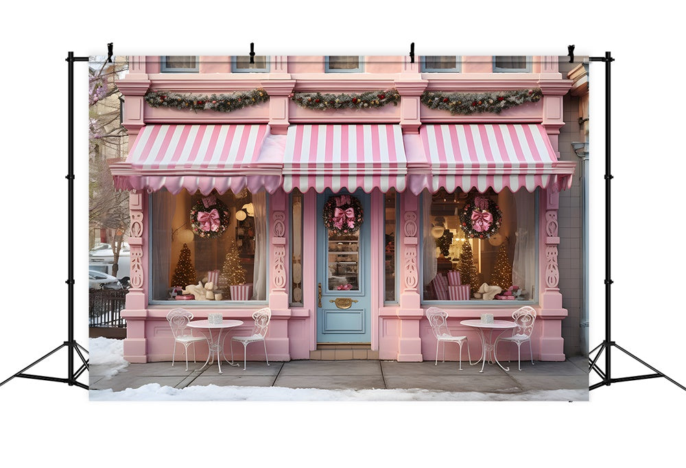 Pink Christmas Shop Photography Backdrop RR7-764