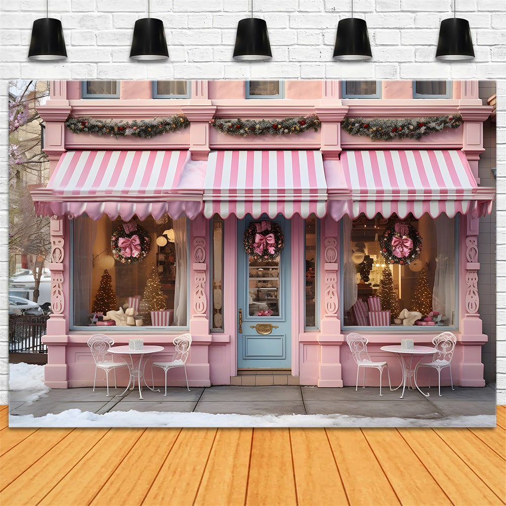 Pink Christmas Shop Photography Backdrop RR7-764