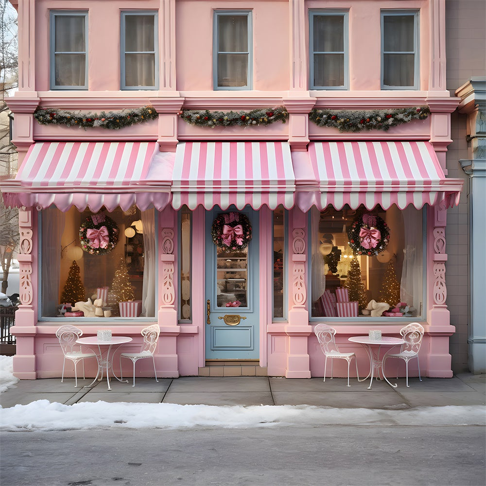 Pink Christmas Shop Photography Backdrop RR7-764