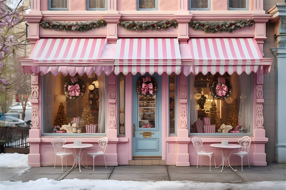 Pink Christmas Shop Photography Backdrop RR7-764