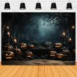 Halloween Glowing Pumpkins Photography Backdrop RR7-77