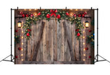 Christmas Balls Wreath Wood Wall Backdrop RR7-778