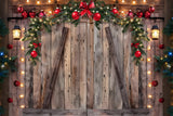 Christmas Balls Wreath Wood Wall Backdrop RR7-778