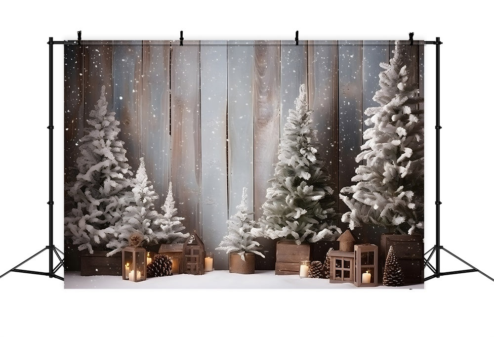 Christmas Tree Snowflake Wood Backdrop RR7-781