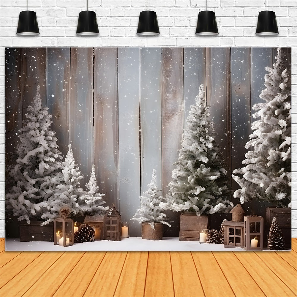 Christmas Tree Snowflake Wood Backdrop RR7-781